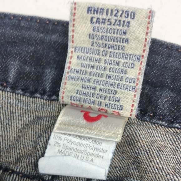LIKE NEW TRUE RELIGION STRAIGHT JEANS 24x30 MADE IN USA 🇺🇸 - Picture 5 of 10